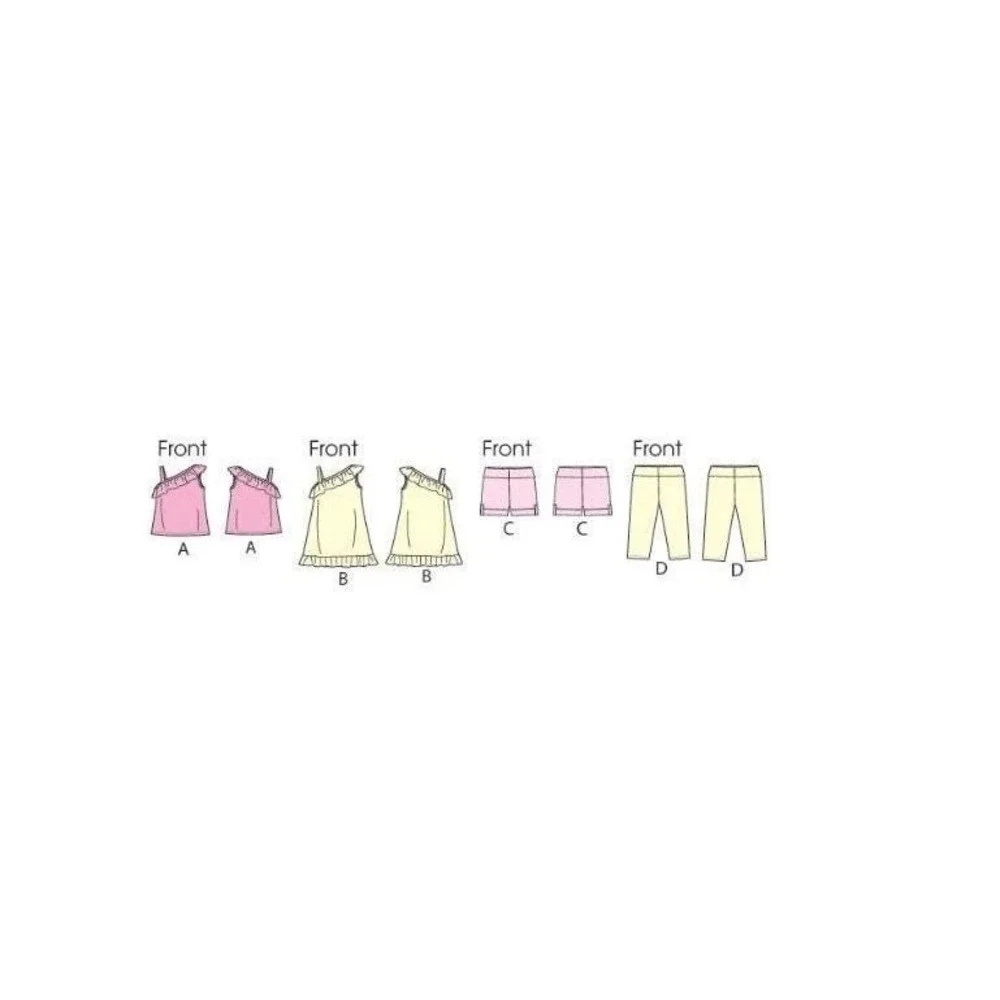Kwik Sew Sewing Pattern 3984 Tops Shorts Pants Girls Size XXS-L UNCUT